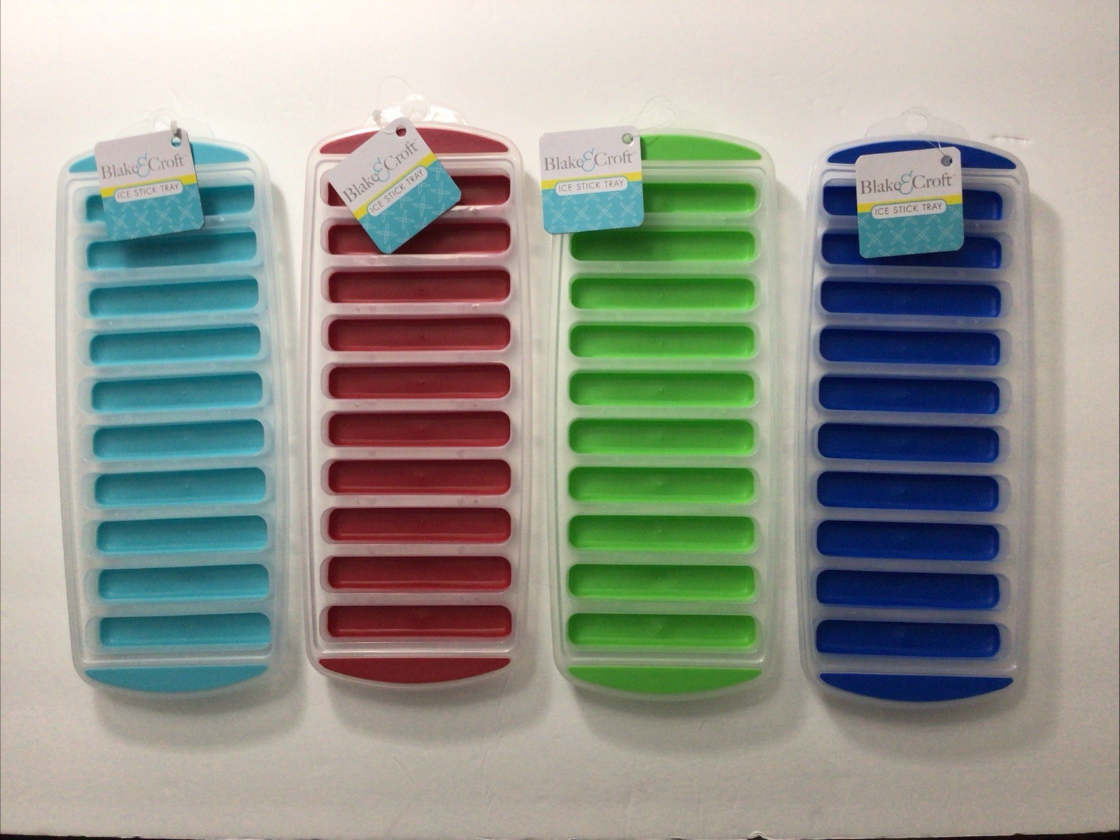 4 PIECE OF BLAKE AND CROFT ICE STICK TRAY, SILICONE, MULTI COLOR, EASY RELEASE