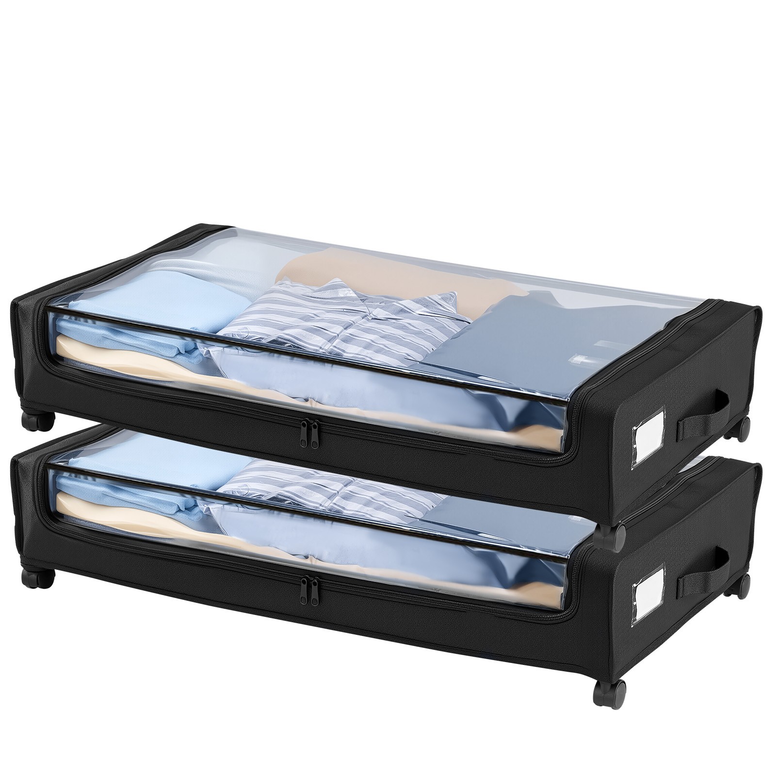 Uimoso Under Bed Storage w/ Wheel 30.3x18.5x6.8 In Rolling Storage Bags 2 Pack