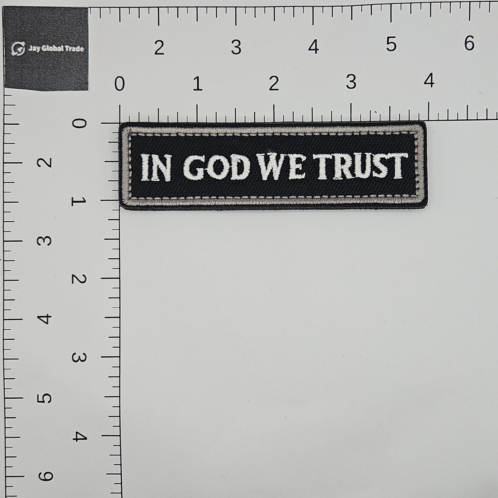 In God We Trust Tactical Patch Hook and Loop Embroidered Morale Badge Black Grey