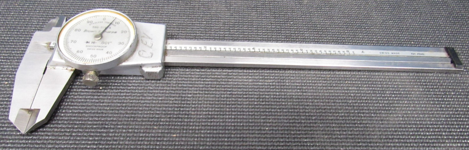 Brown & Sharpe 599-579-4 Precision Dial Caliper 6" Swiss Made Machinist Tool