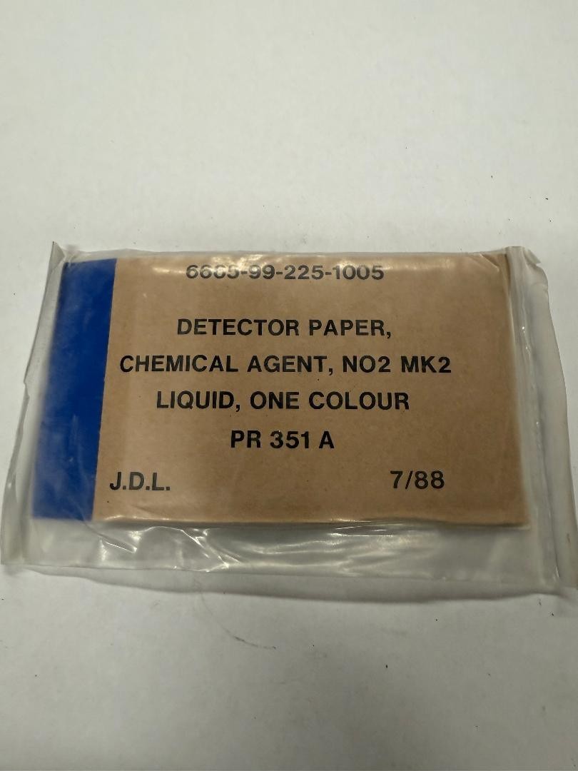 British Military NBC Detector Paper, One Colour, PR351A, 7/88 Cold War BAOR