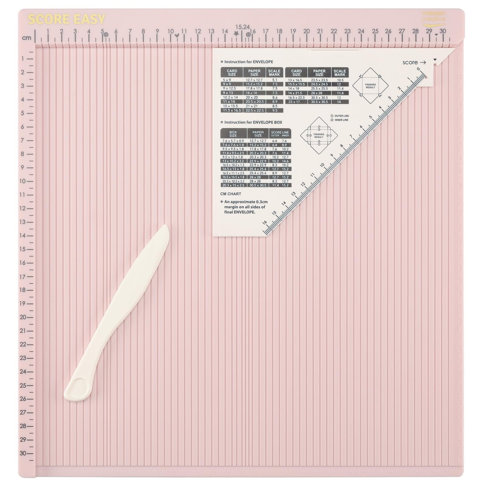Vaessen Creative Scoring Board Cm Bone Folder And Guide For Card Making And
