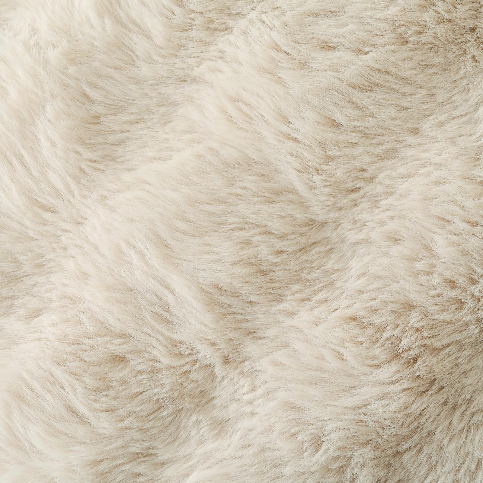 Volcanics Pack of 2 Thick Plush Faux Wool 18" x (Pack 2), Beige