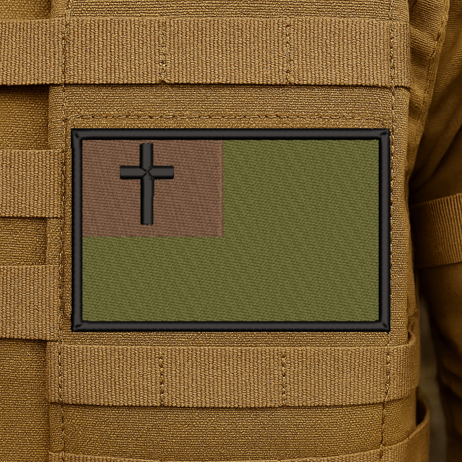 Tactical Christian Flag Embroidered Morale Patch - 3.5" X 2", Hook & Loop Back