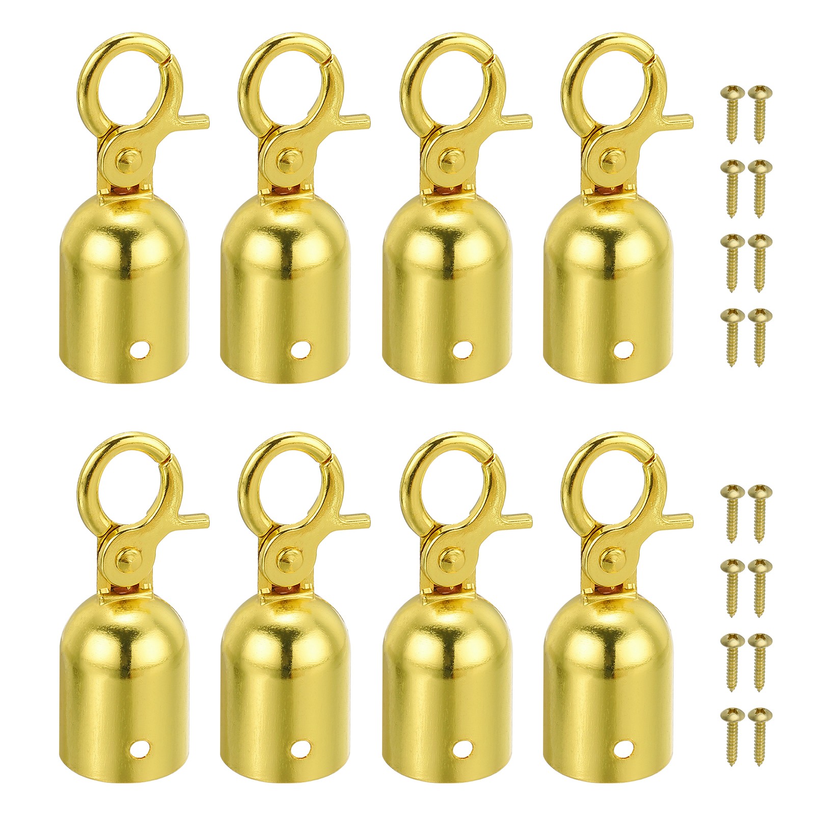 1.1"x3" Stanchion Rope End Stopper 8pcs Cord End Cap Barrier Rope End Golden