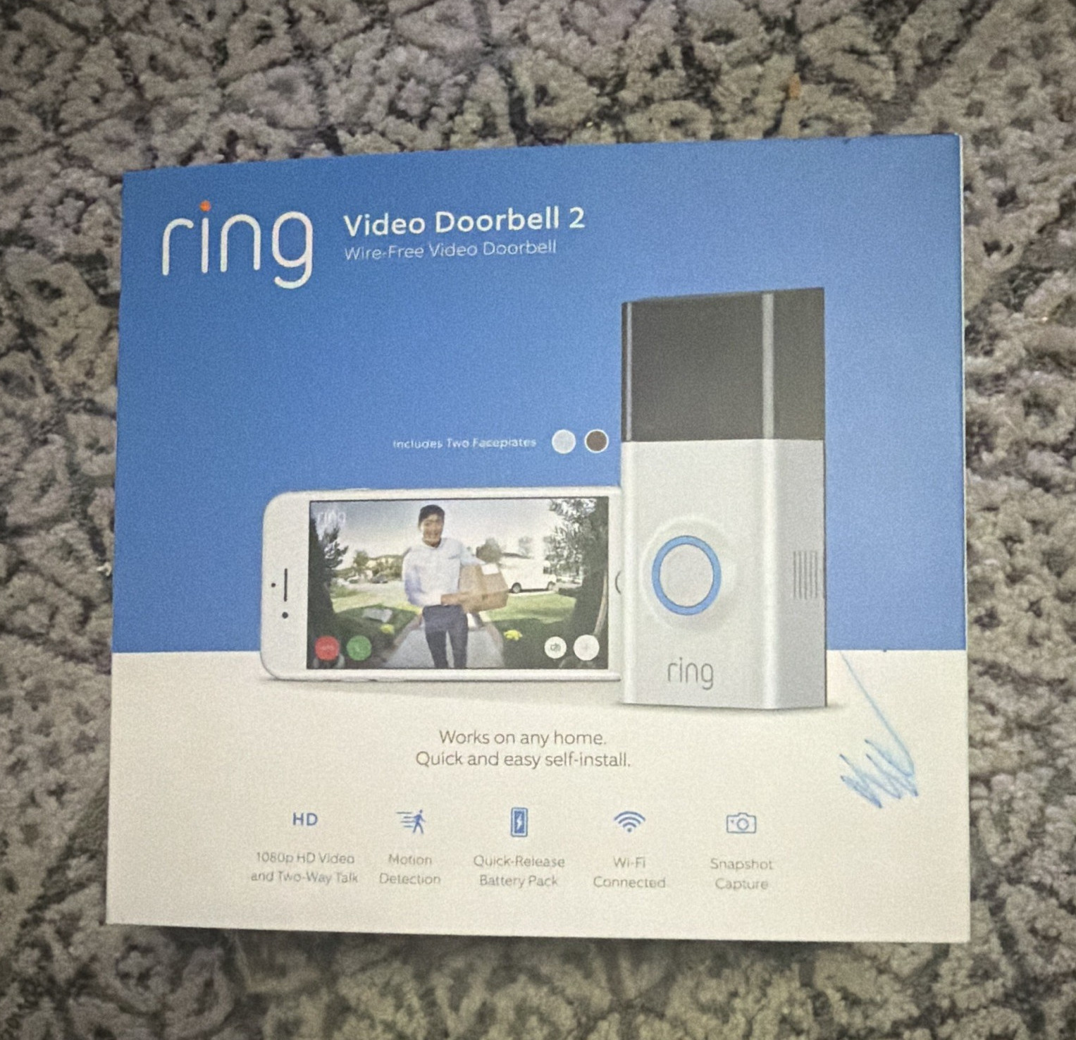 Ring Video Doorbell 2 Wireless Wi-Fi Night Vision Silver/Black