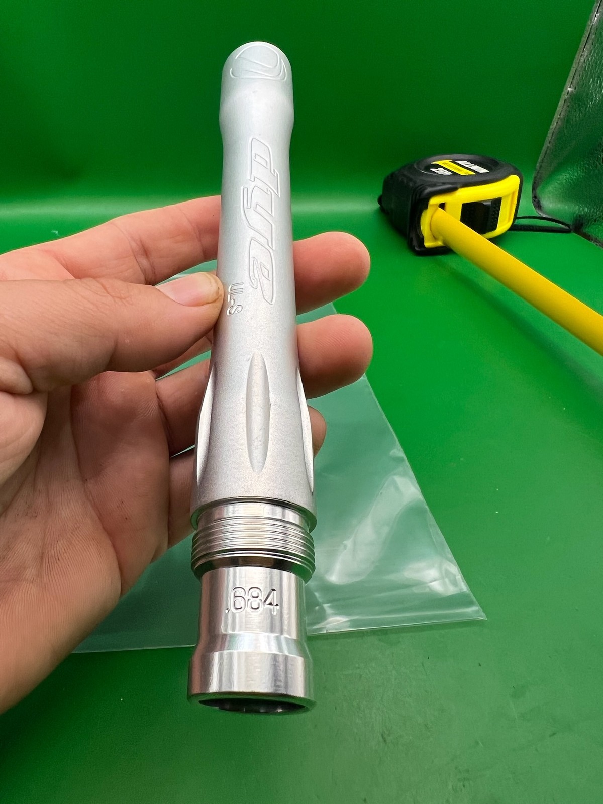Dye UL-S Autococker Threaded Barrel Back Silver .684 Bore ~8"