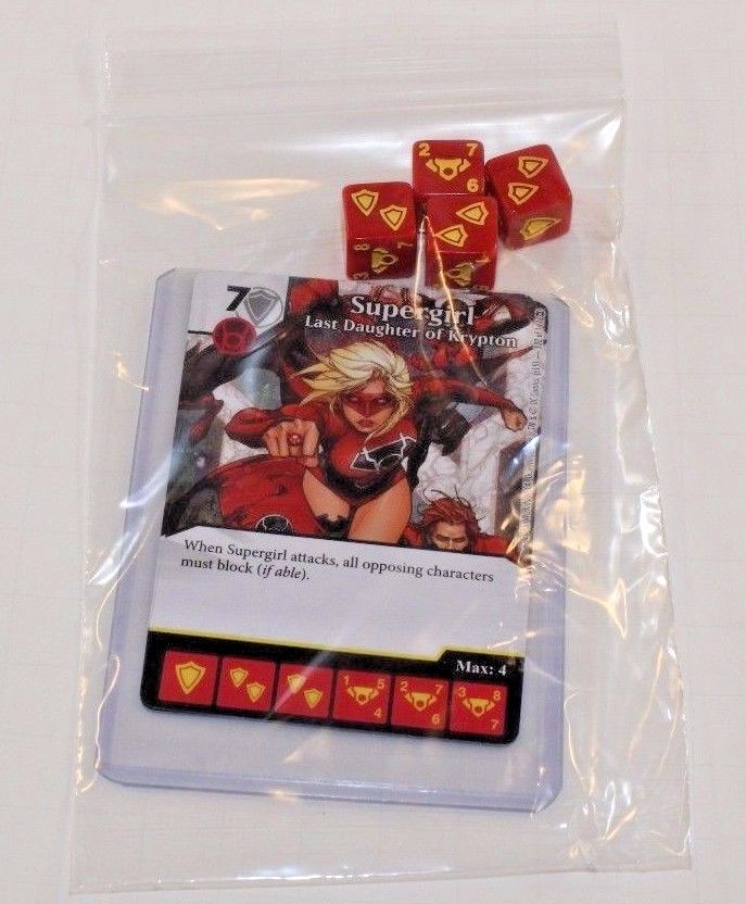 DC Dice Masters War of Light * RED LANTERN SUPERGIRL * RARE Set CUR + 4 Dice