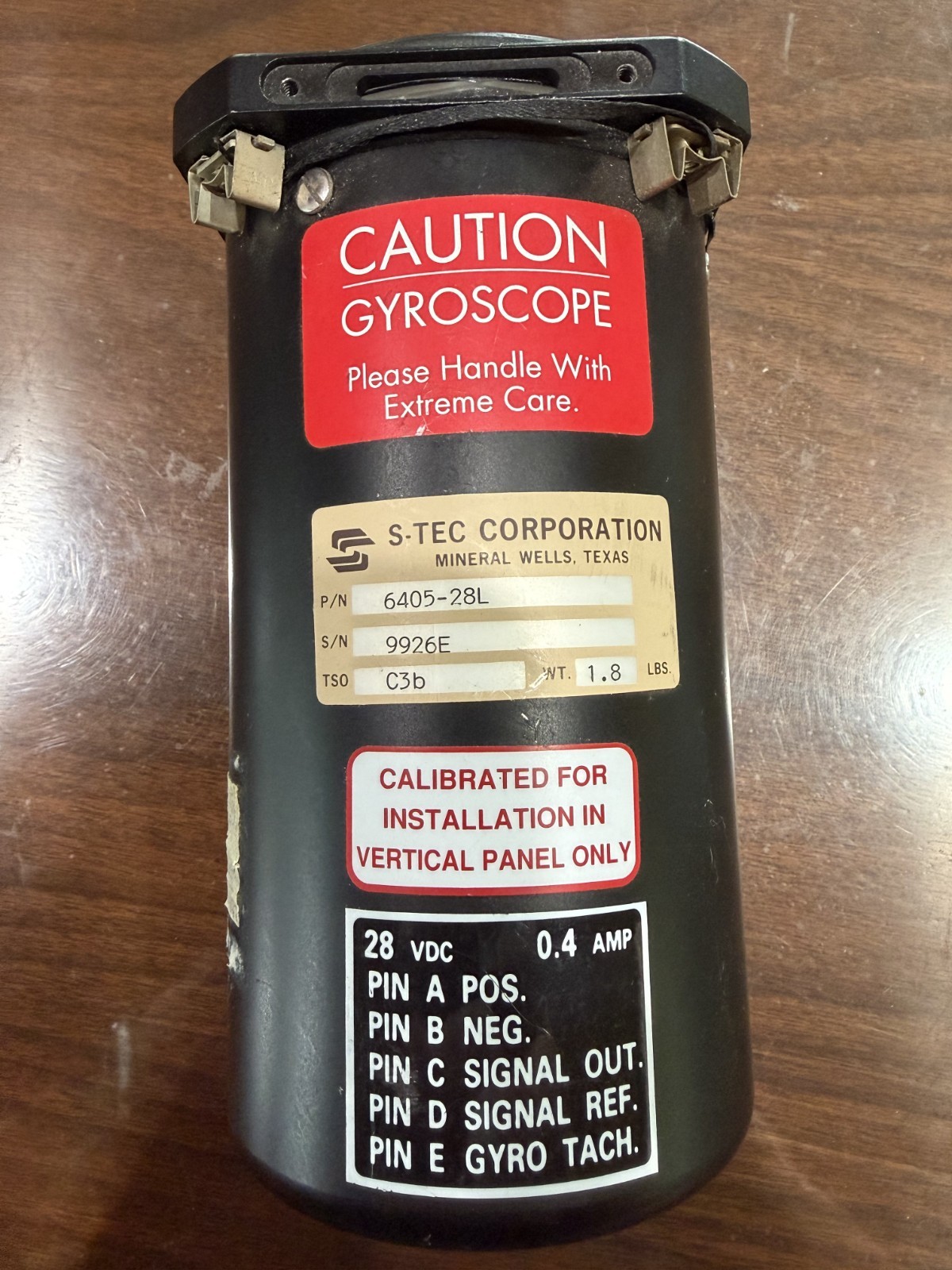 S-TEC Turn Coordinator P/N 6405-28L (28Volt)
