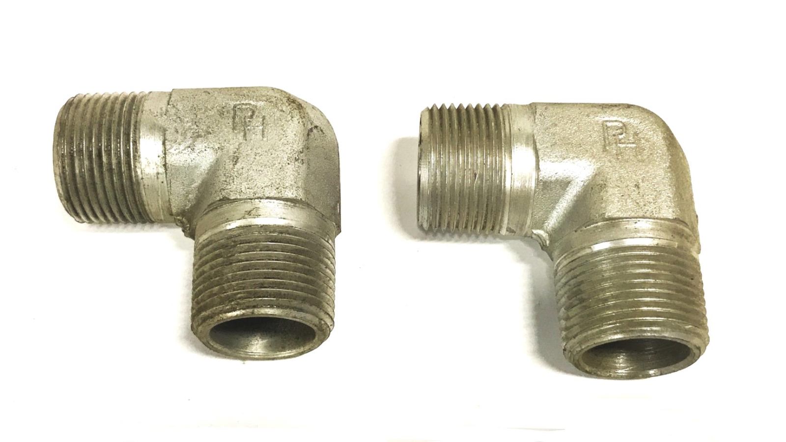 Parker 1 inch Male Galvanized Steel 90-degree Pipe Elbow [Lot of 2] NOS