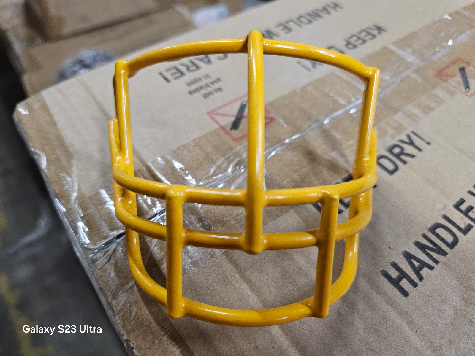 YELLOW COLOR COLOR METAL   MINI FOOTBALL HELMET MASK