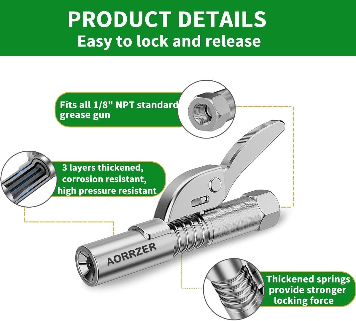 Grease Gun Needle Tip & Coupler Set 1 Pcs+needle Nozzle