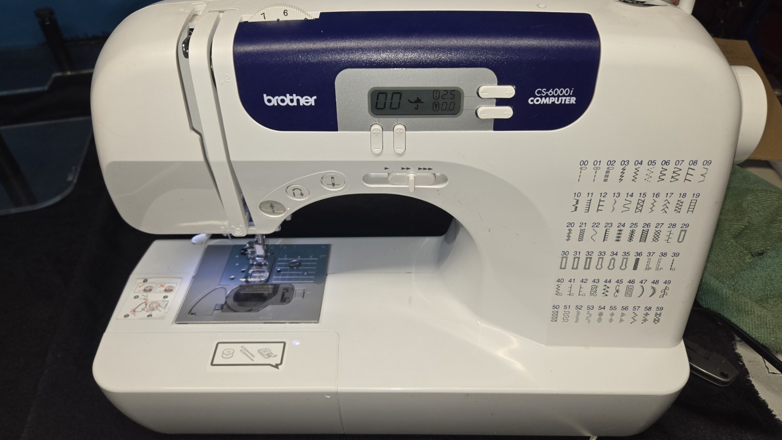 Brother CS-6000i Computerized Sewing Machine Foot Pedal & Hard Cover TESTED