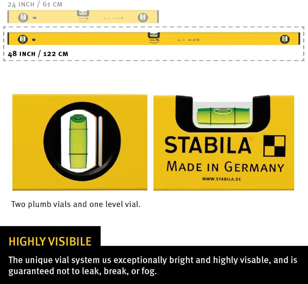 STABILA 48-Inch Type 70A-2 Level, Catalog Number 22948