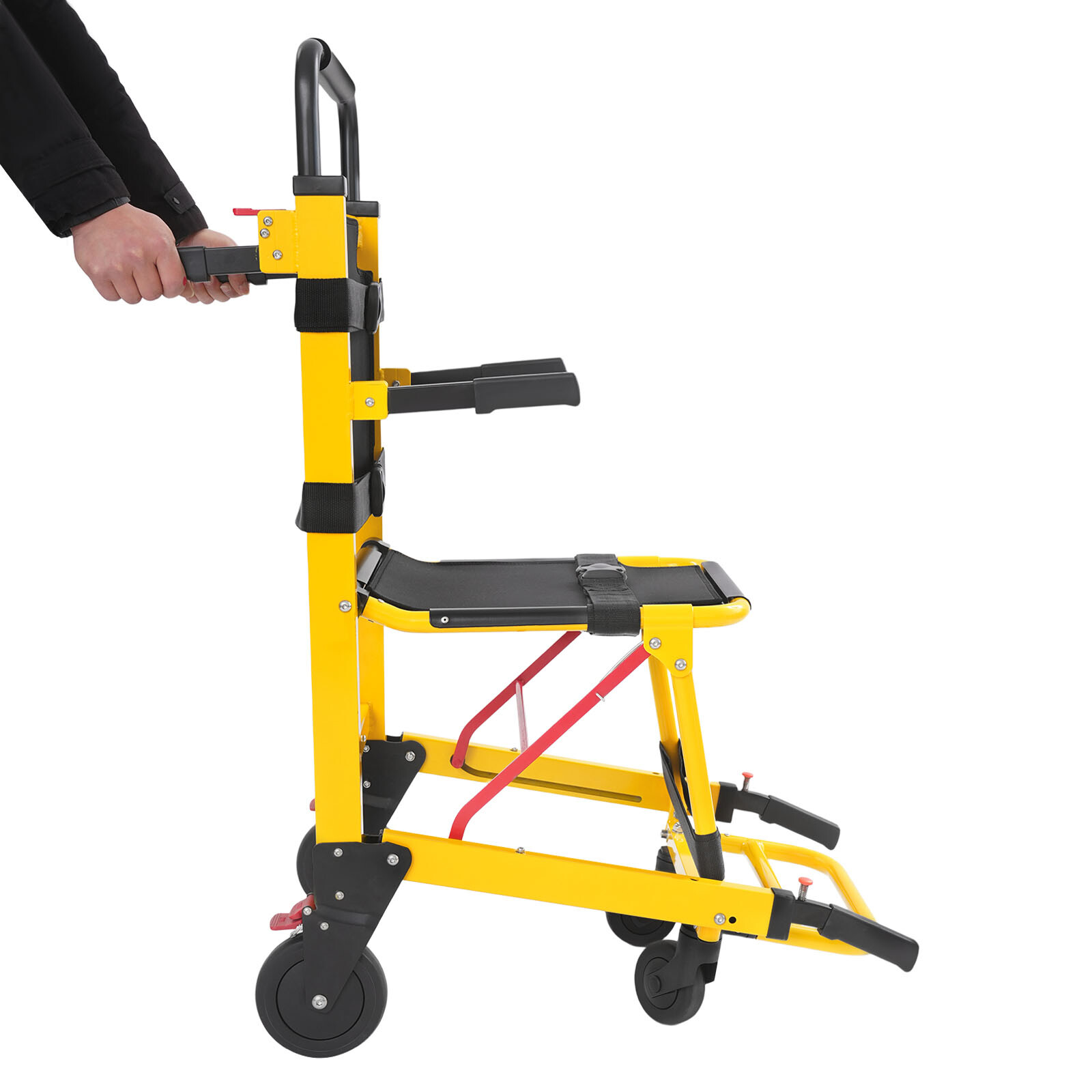 Folding 4-Wheel Evacuation Chair EMS Medical Emergency Patient Transfer Chair US