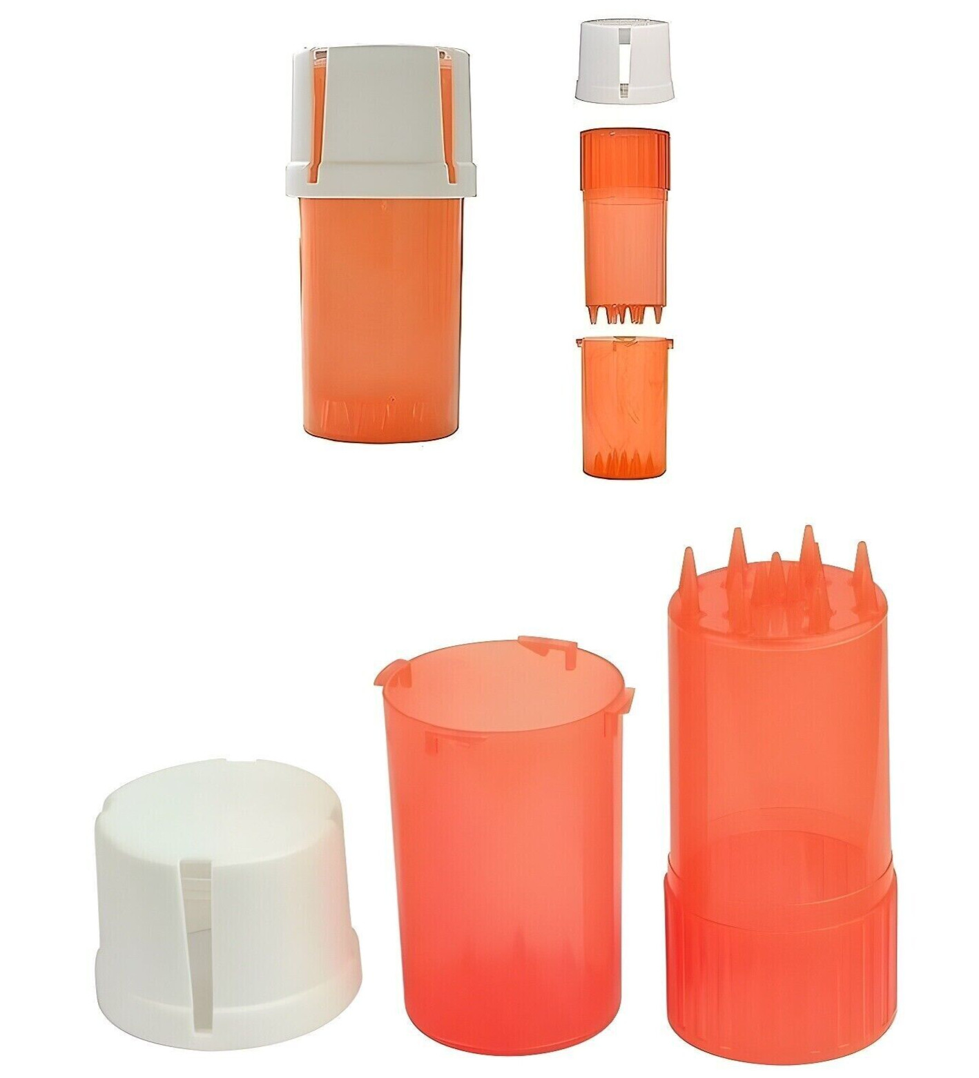 Medtainer Child Resistant Smell Proof Storage & Grinder Orange W/ White Cap