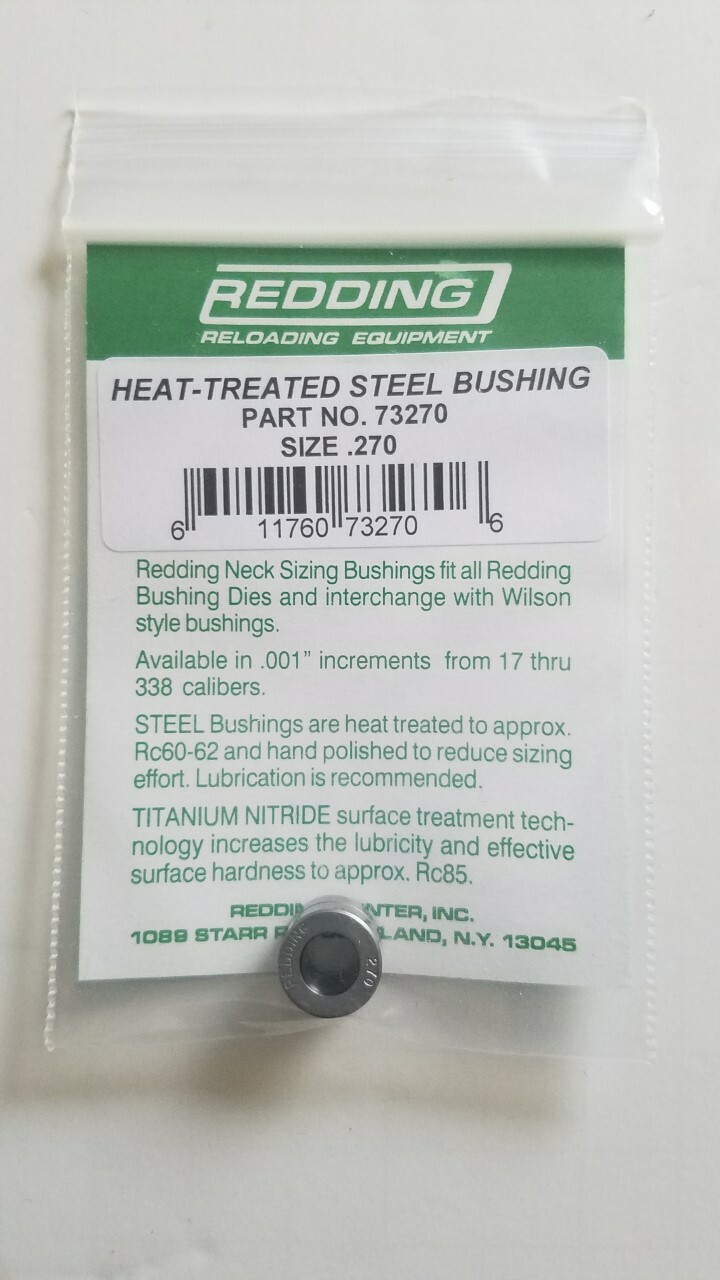 73270 REDDING HEAT TREATED STEEL .270 NECK SIZE BUSHING - BRAND NEW - FREE SHIP