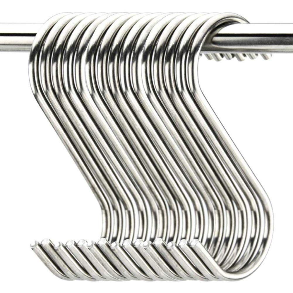 20 Pack 3.5" Stainless Steel Metal S Hooks Heavy Duty Hanging Hooks for Clothes