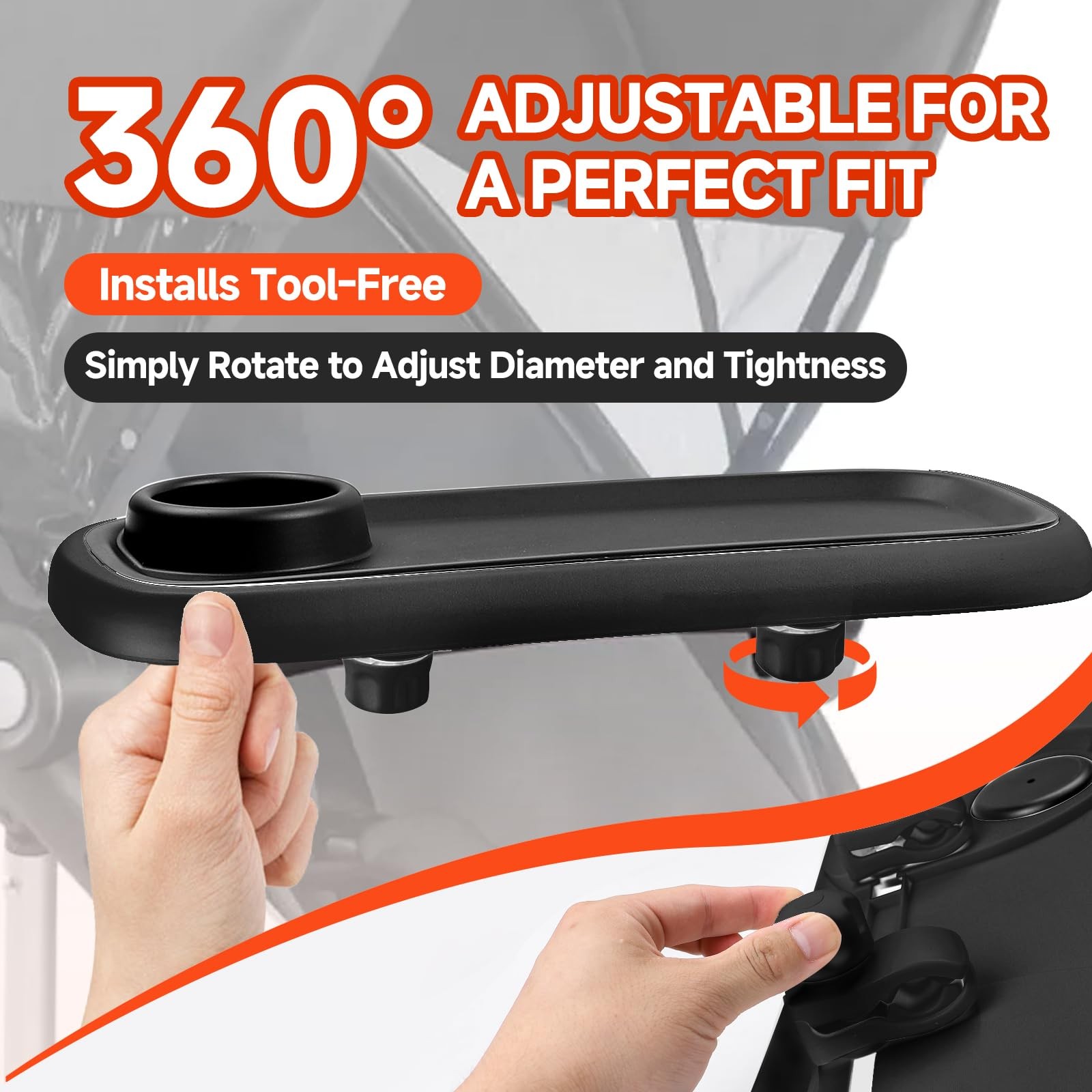 Snack Tray Compatible with Nuna Strollers, Stroller Tray Attachment Fits for ...