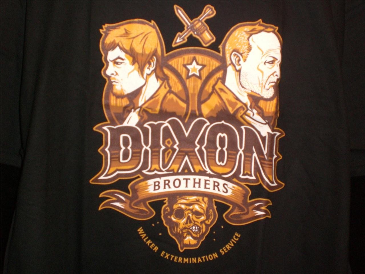 TeeFury Walking Dead XLARGE "Dixon Brothers Walker Control" Tribute BLACK