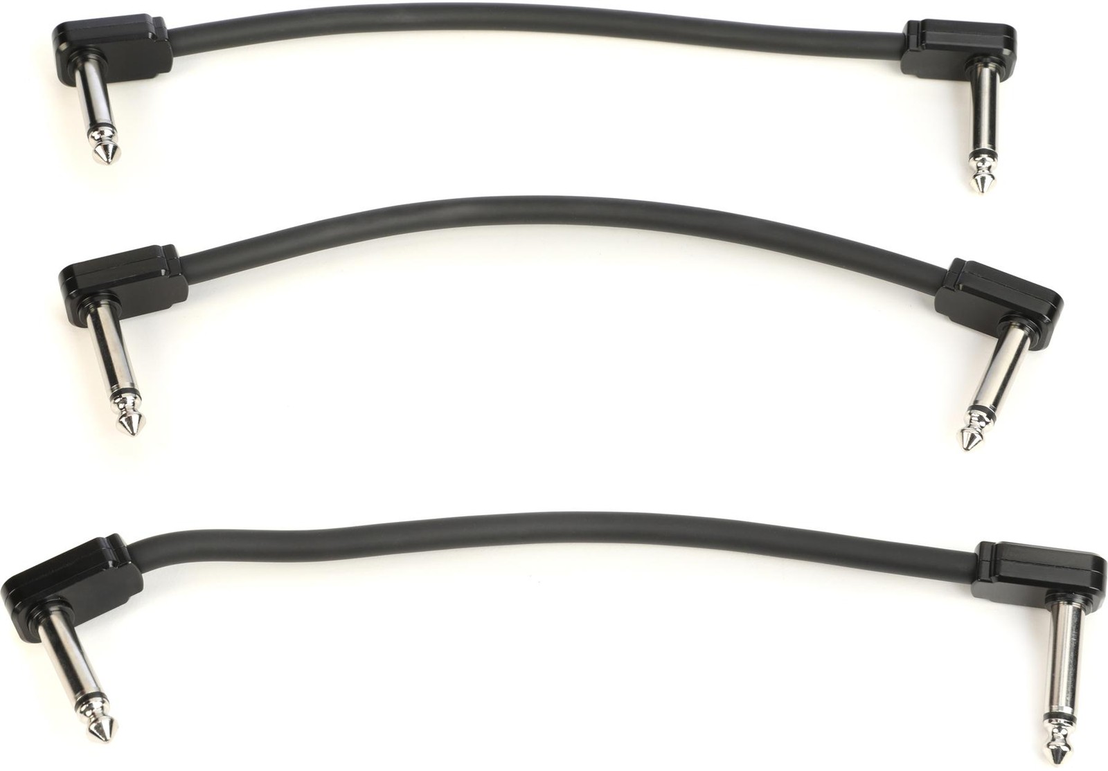 Ernie Ball Flex Patch Cable - 6 inches, Black, 3-pack