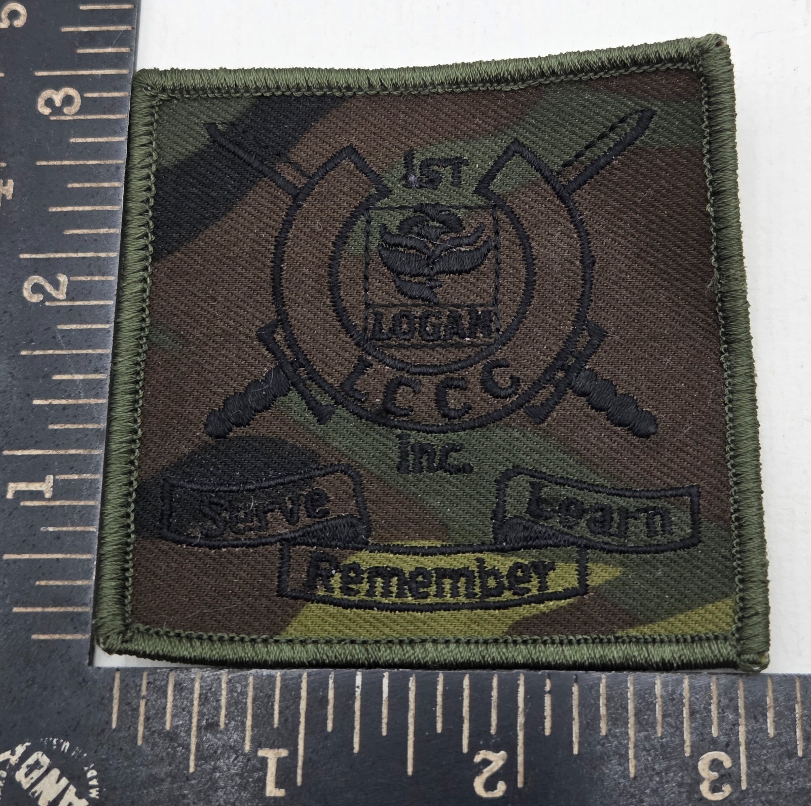 1st Logan LCCC Inc Patch Camo Tactical Morale Patch Serve Learn Remember Sew On