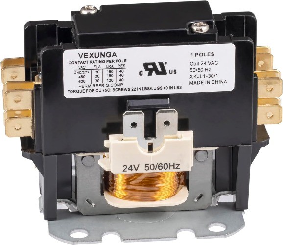 HN51KC024 1 Pole 30 Amp 24V AC Coil Contactor 1Pack 30A 24VA Style: 1P 30A 24V
