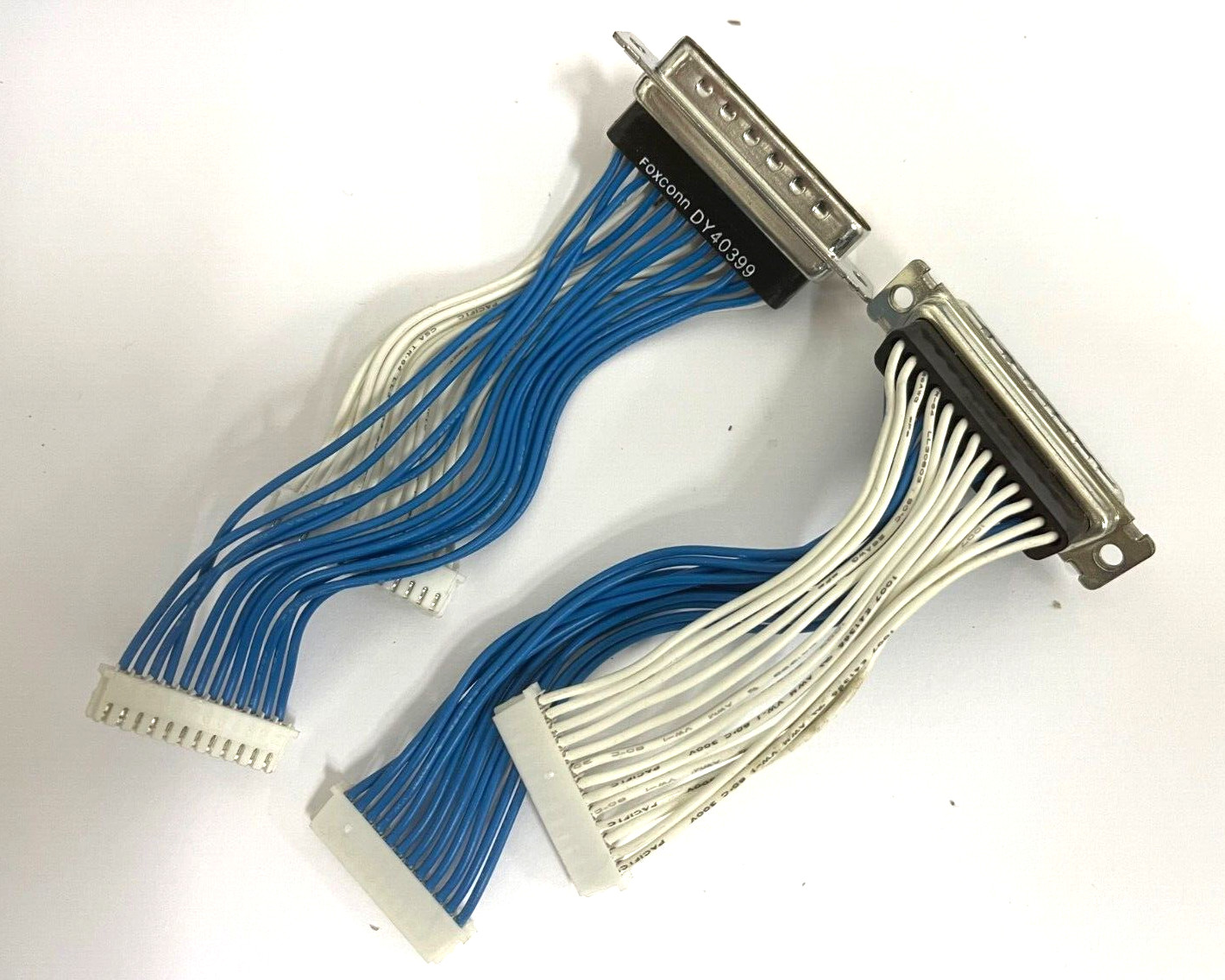 LOT OF 2 FOXCONN DY40399 RS232 25 PIN MALE CONNECTOR WITH 3" RIBBON CABLE RM1CB9