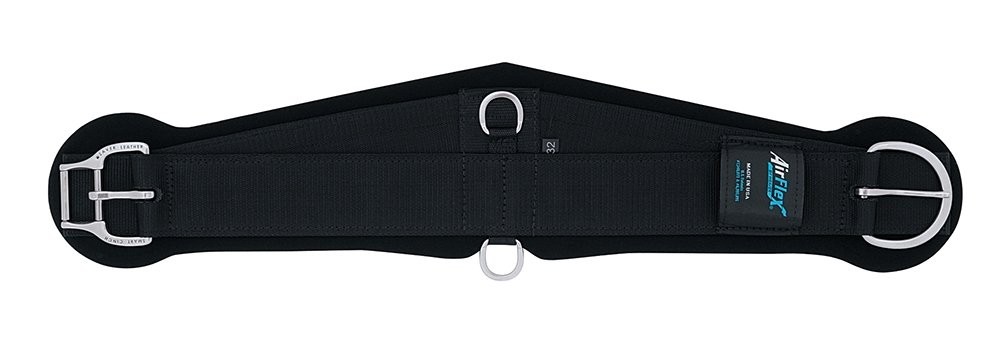 Leather Airflex Roper Cinch 32" Black w/ Roll Snug Cinch Buckle