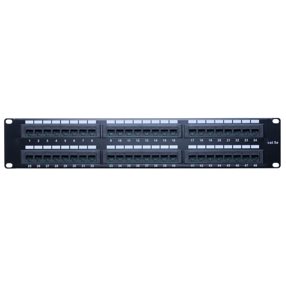 Cat5e 48 Port Patch Panel 110Type 23-26AWG RJ45 Ethernet LAN Network Rack Mount
