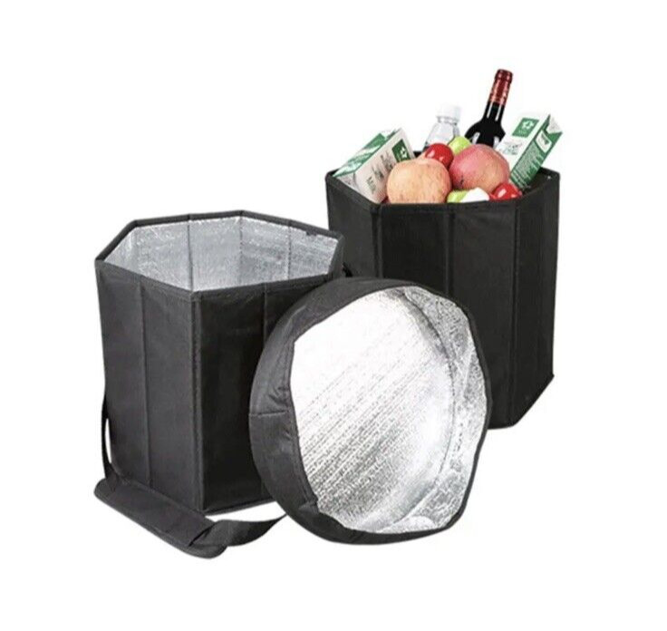 12 Quart Collapsible Insulated Picnic Camping Cooler Shoulder Strap & Seat Stool