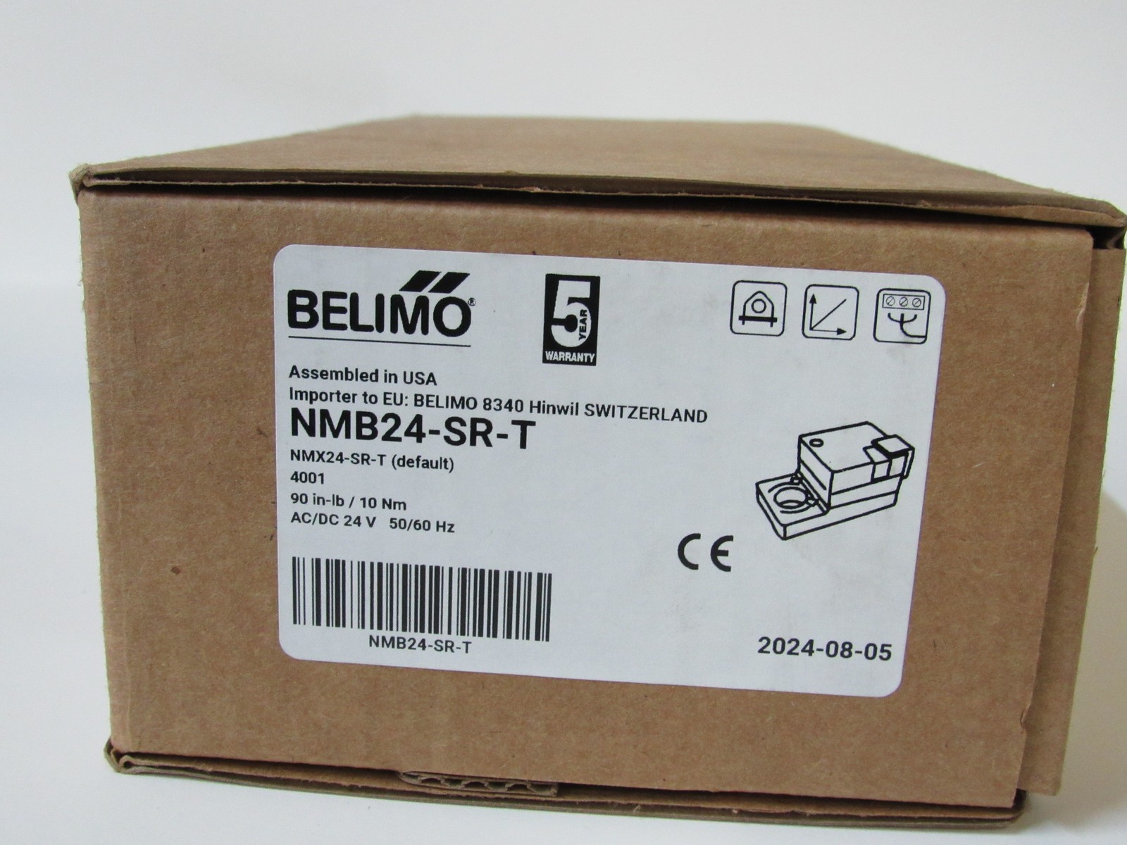 Belimo NMB24-SR-T Damper Actuator, 90 in-lb [10 Nm], Non fail-safe, AC/DC 24 V