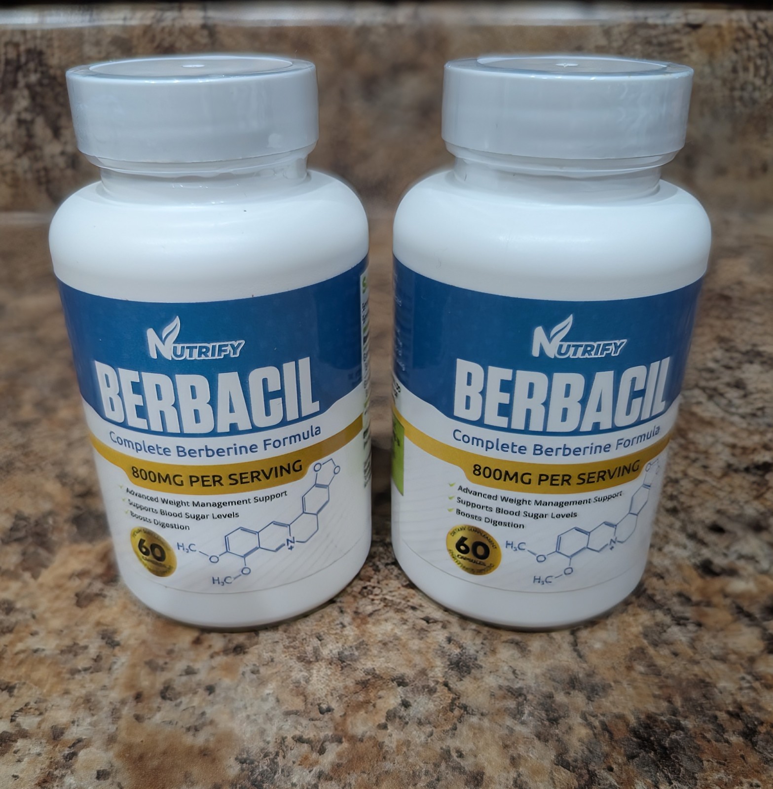 Nutrify Vitamin Supplement,  Gluten-Free, Berbacil 800mg Berberi. NEW, SEALED!