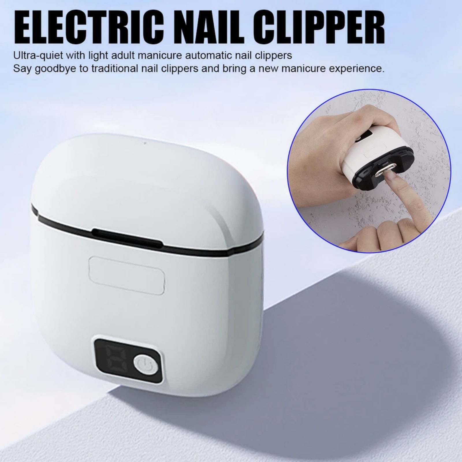 Automatic Electric Nail Grinder 3 Speed Modes Digital Control for Home Use