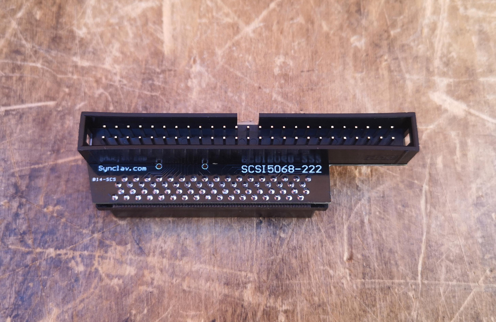 Synclavier 68-pin Mini-Centronics MD68M to 50-pin Male SCSI Winchester Adapter