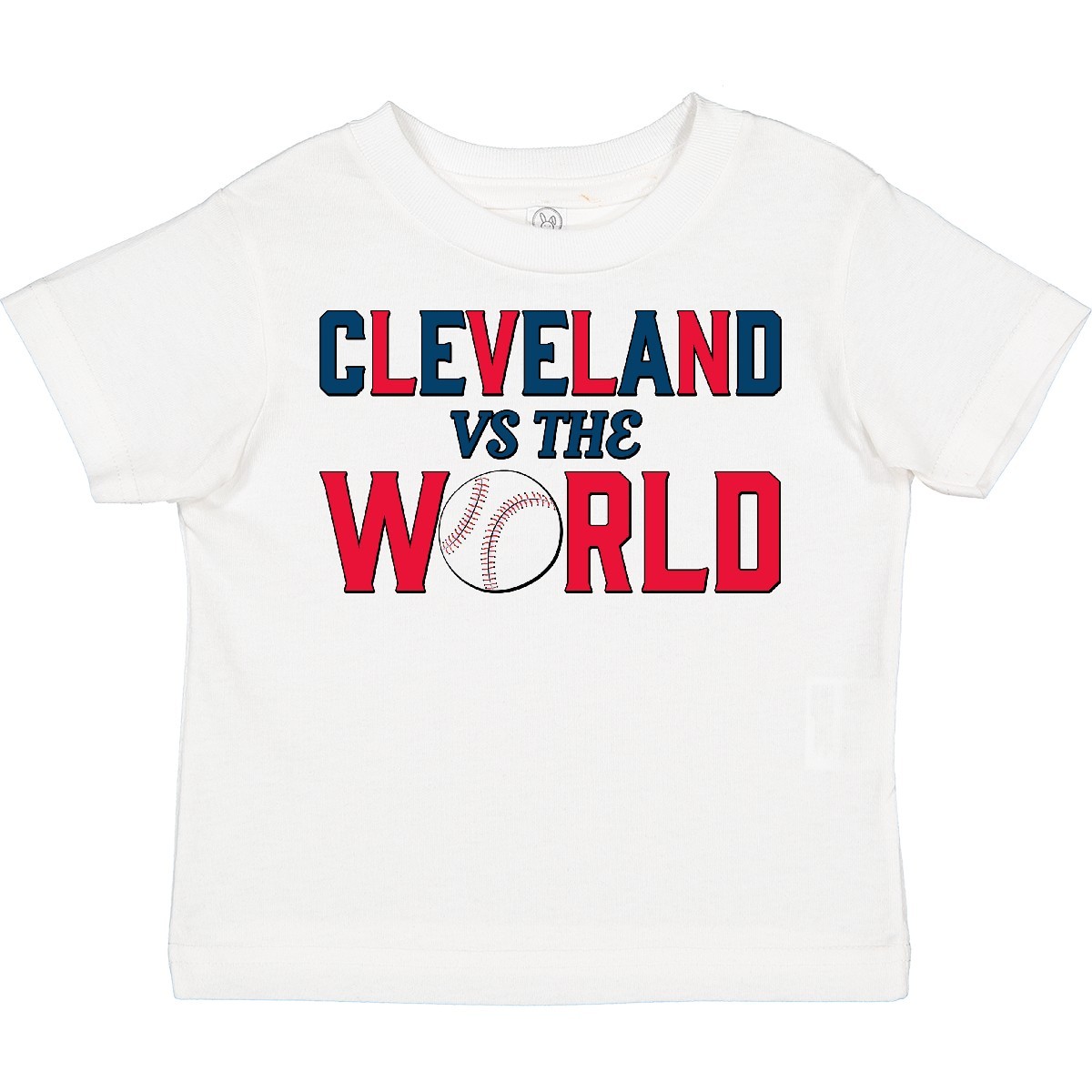 Inktastic Cleveland Vs. The World Blue And Red With Baseball Toddler T-Shirt Neo