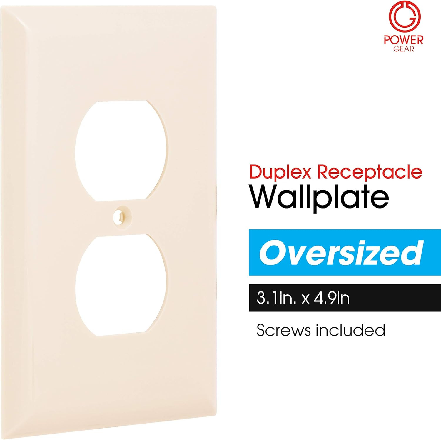Outlet Wall Plate Cover, 1 Gang, Light Switch Cover, 3.1” X 4.9”, Screws Incl...
