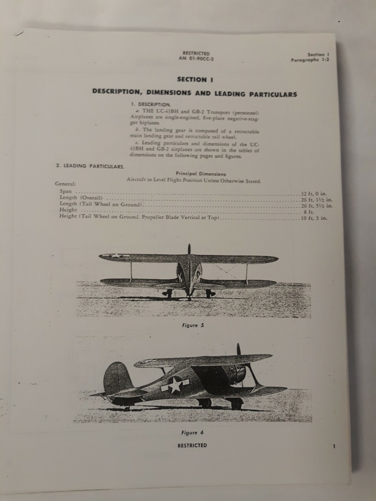 Beech Army Model UC-43 & Navy Model GB-2 Erection & Maintenance Instruction Copy
