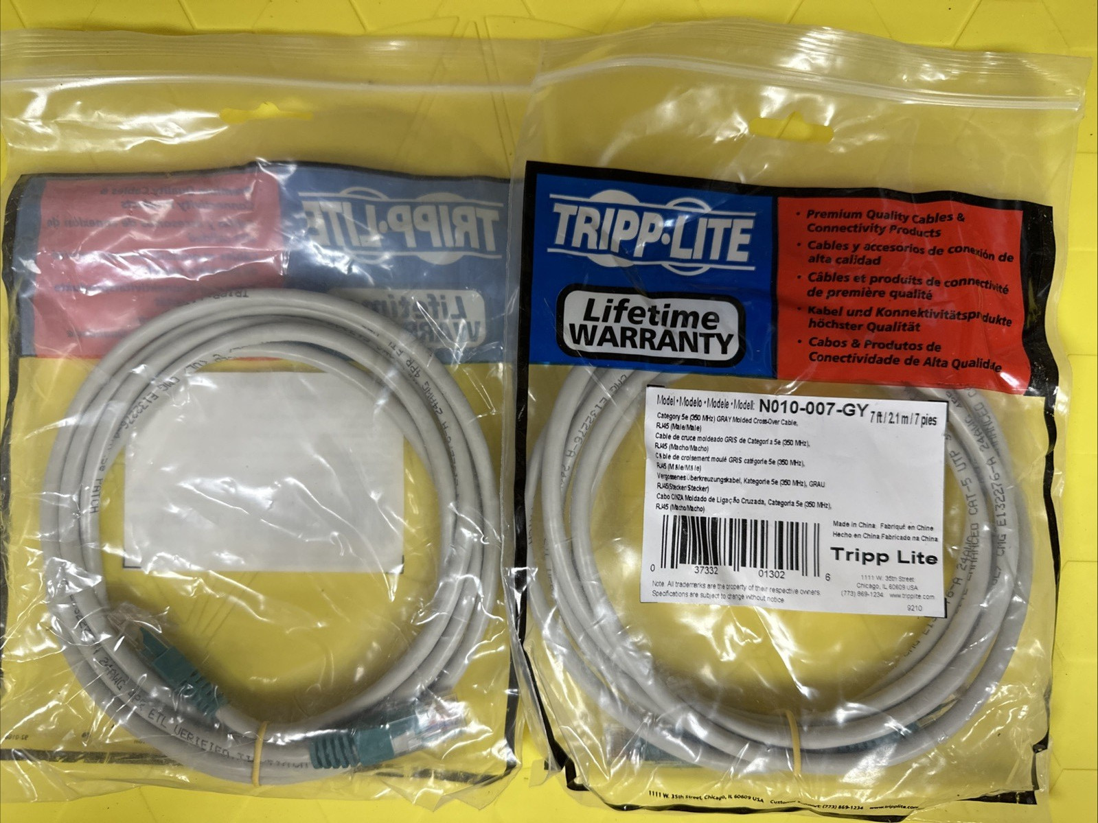 TRIPP-LITE Molded Cross-Over Cable, 07ft, Gray - N010-007-GY