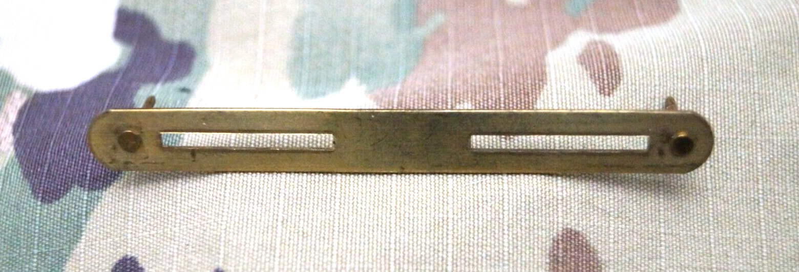 US Military Ribbon Double Brass Bar Medal Mount Rack Holds 2 Ribbons USED