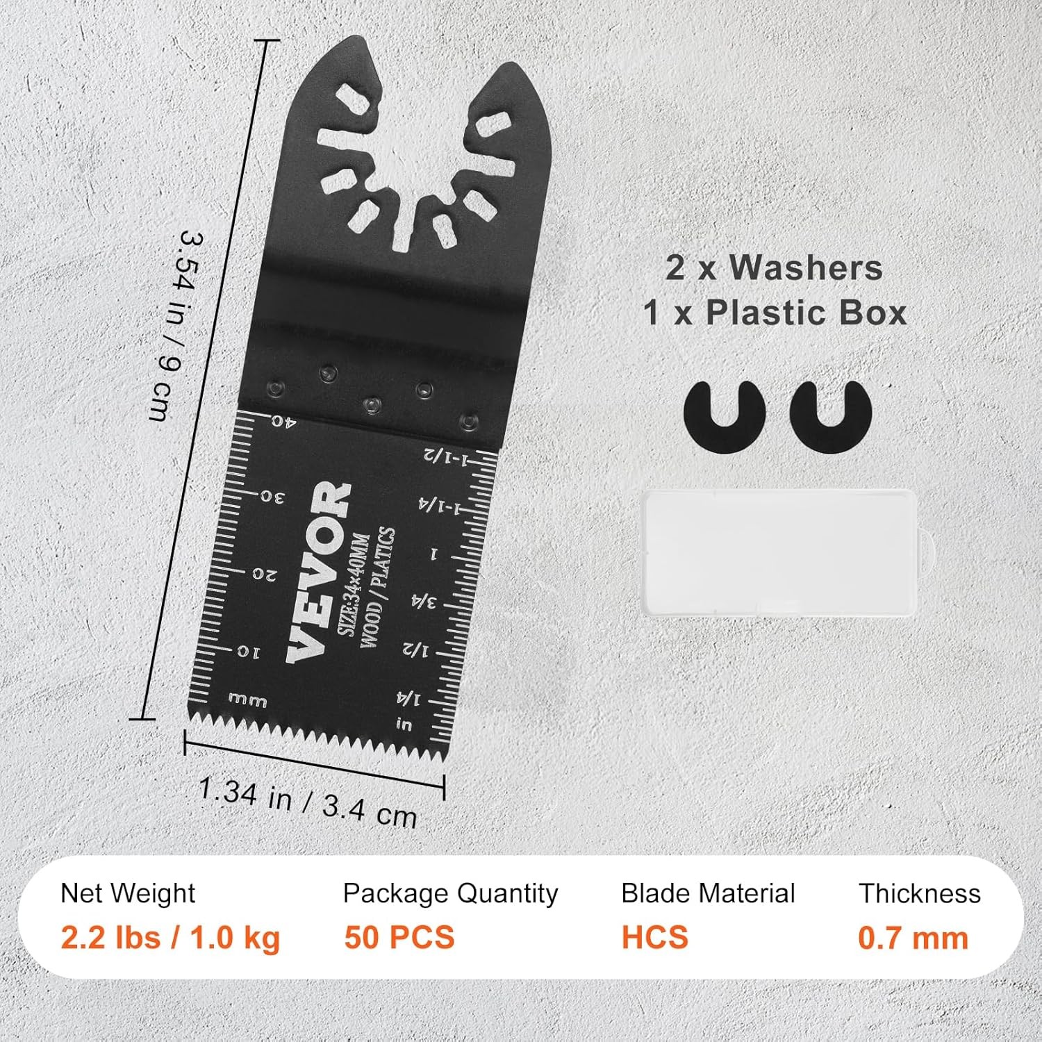 VEVOR 50PCS Oscillating Saw Blades, Universal Quick Release Black