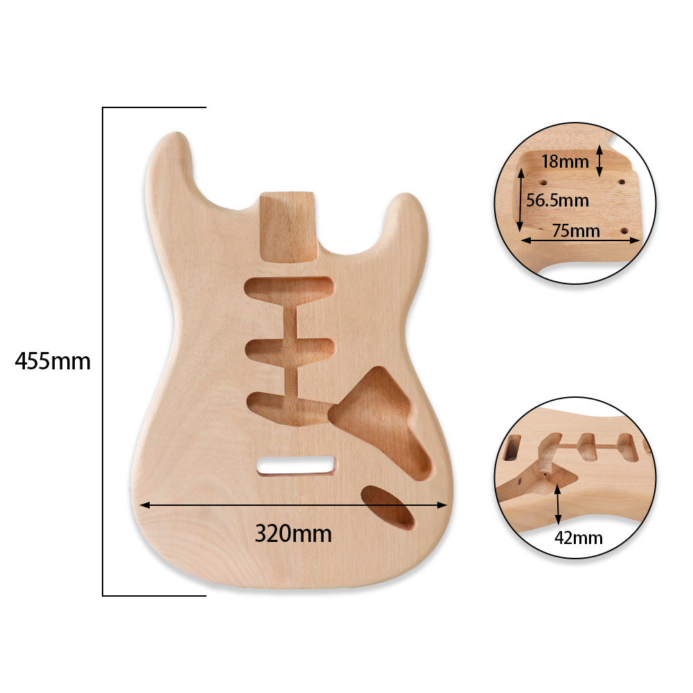Diy standard strat guitar body kit st solid 2pcmahogany body sss pickup no parts
