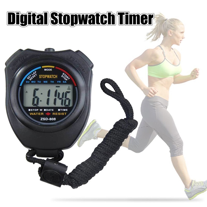 2x Professional Electronic LCD Timer Digital Sport Stopwatch Counter Timer US