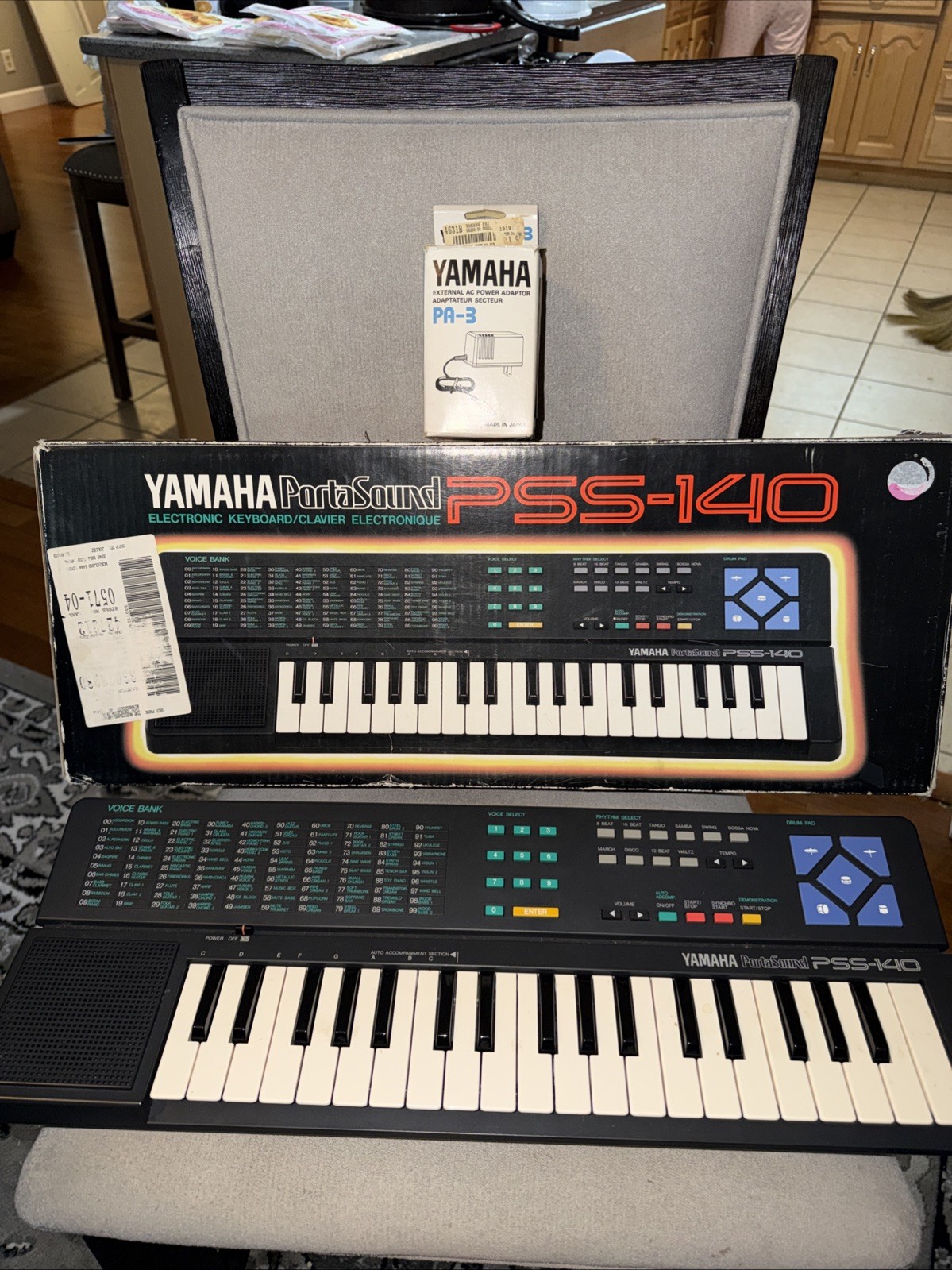 Yamaha PortaSound PSS-140 Electronic Keyboard Electric Drum Pad Tested W/Box