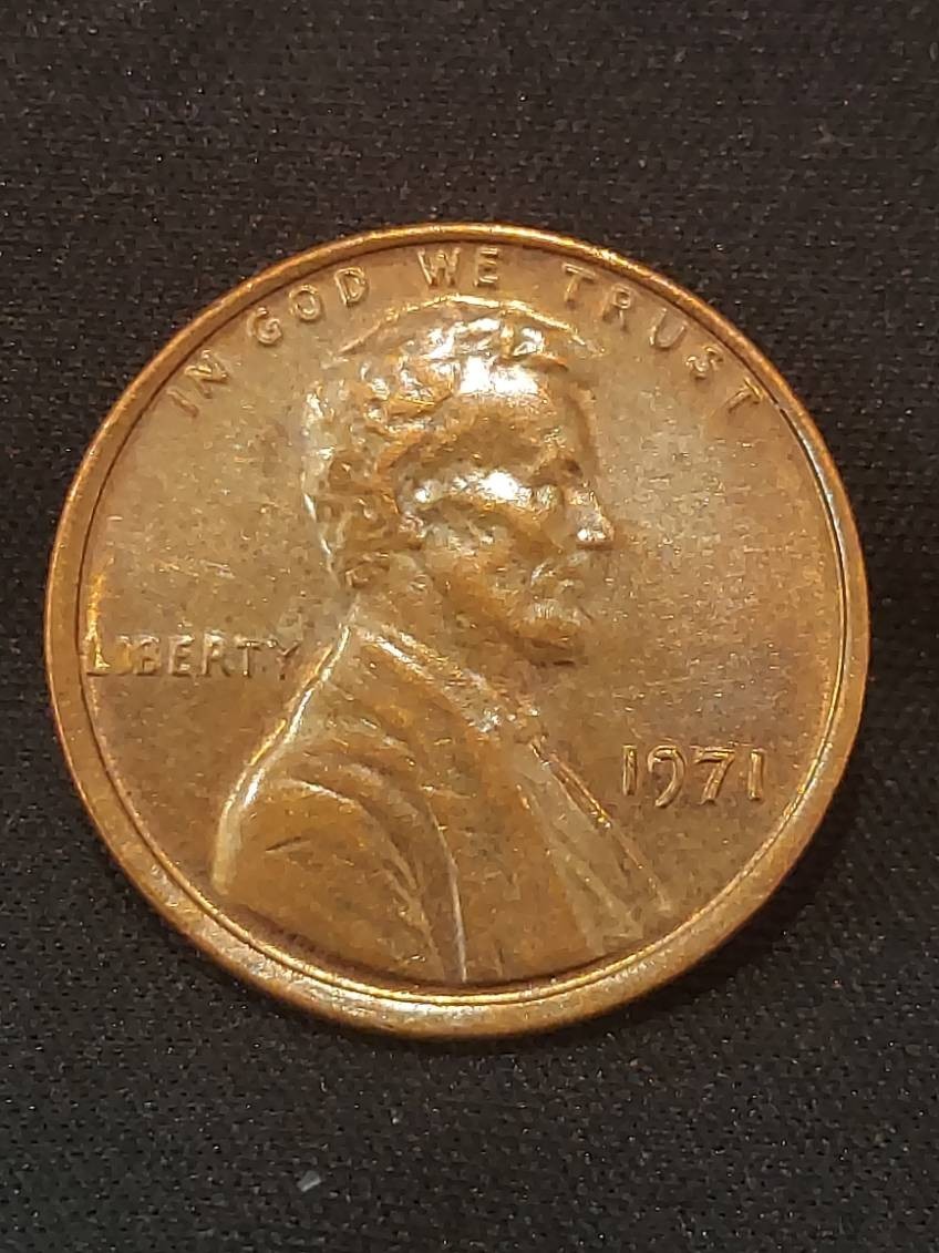 1971 1C Lincoln Memorial Penny BN, Rare - Off Center and "I" Error in Liberty