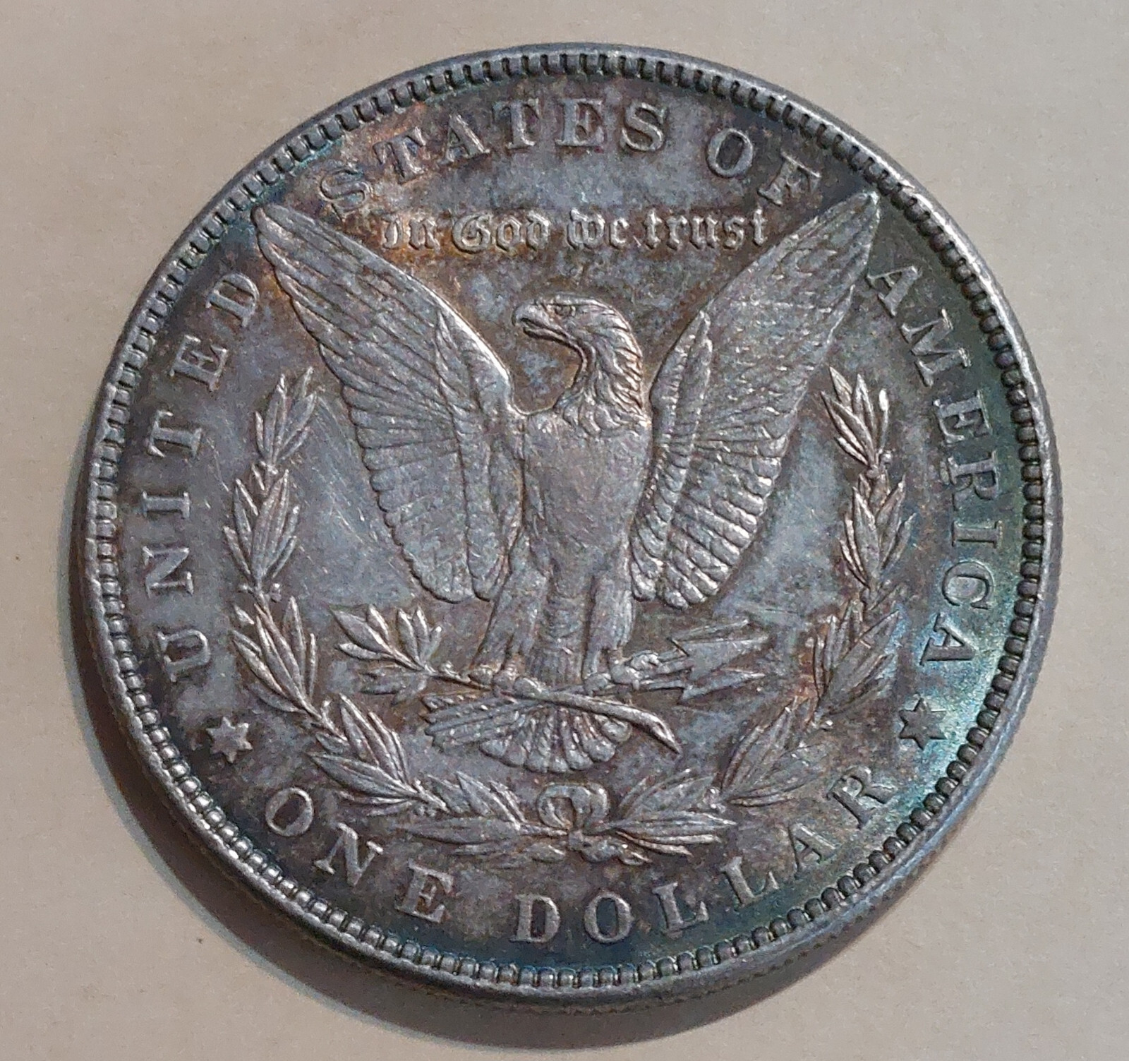 Antique 1883 Morgan Silver US Dollar Lovely AU Metallic Toned Crusty Old $1 Coin