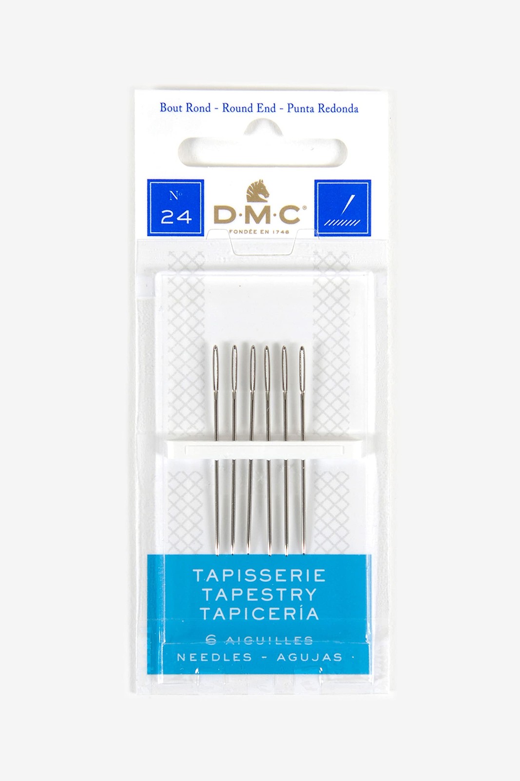 DMC 1767-24 Tapestry Hand Needles, 6-Pack, Size 24 24, Silver