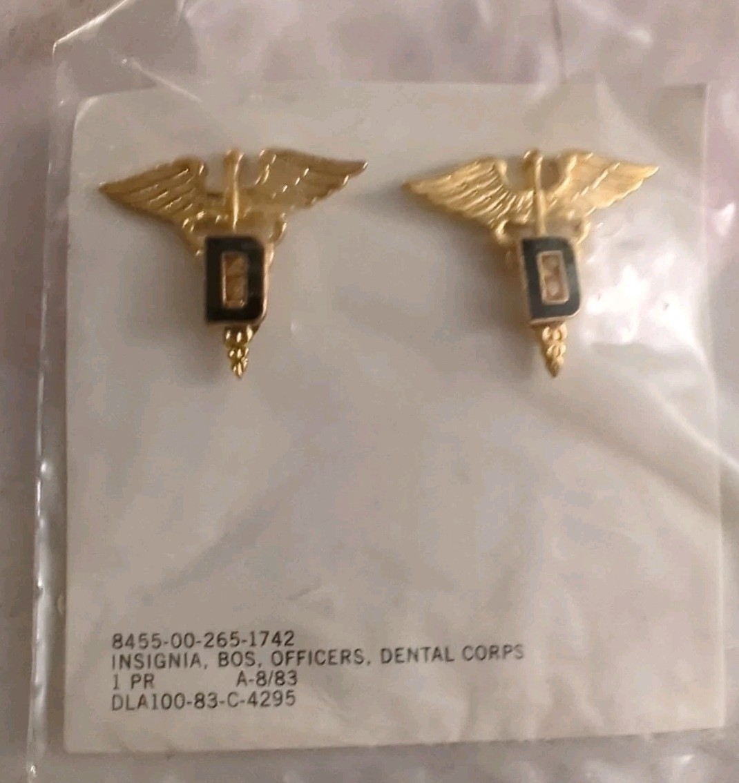 Army Officer Branch of Service Dental Corps Pins ~ NEW