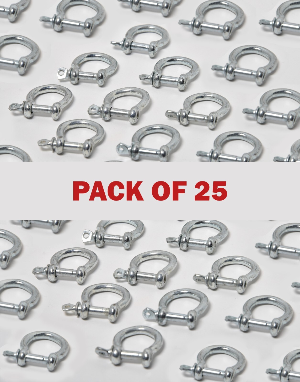 Bow Shackle 5mm 3/16" M5 Nickel Plated Steel Screw Pin Anchor Rigging Pack of 25