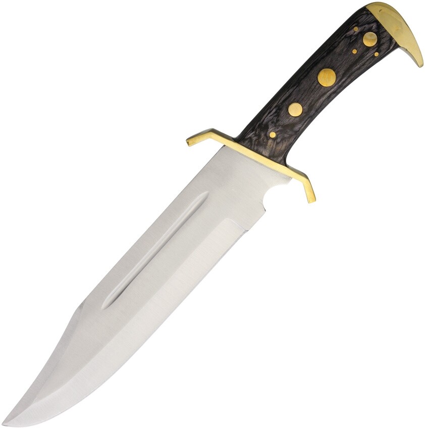 Sable Bowie Fixed Knife 11" Stainless Steel Full Blade Black Pakkawood Handle